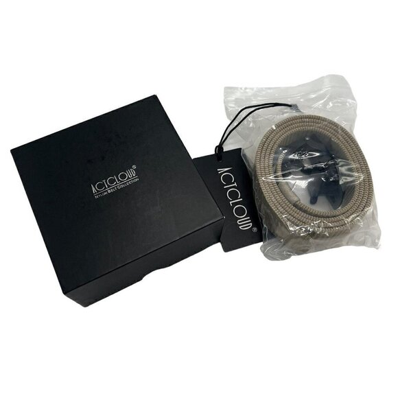 ACTCLOUD Nylon Ratchet Belts for Men Length 45 inches Khaki New - Picture 1 of 3